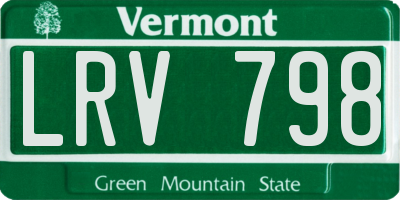 VT license plate LRV798