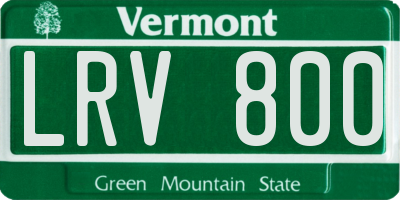 VT license plate LRV800
