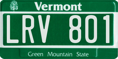 VT license plate LRV801