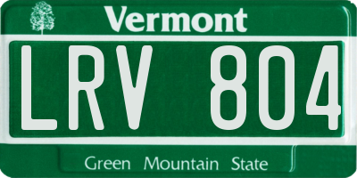 VT license plate LRV804