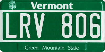 VT license plate LRV806