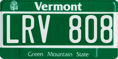 VT license plate LRV808