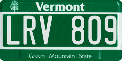 VT license plate LRV809