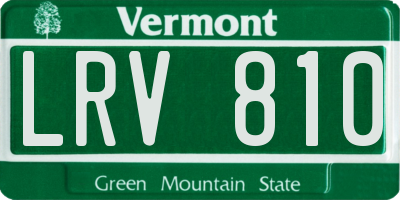 VT license plate LRV810