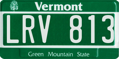 VT license plate LRV813