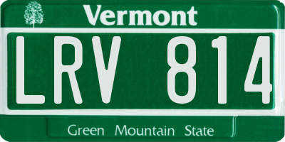 VT license plate LRV814