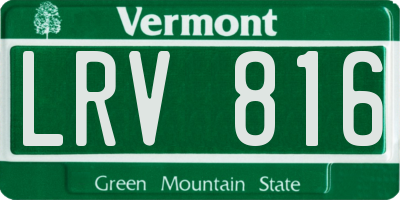 VT license plate LRV816