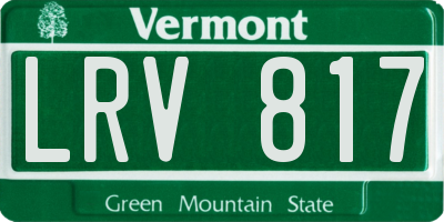 VT license plate LRV817