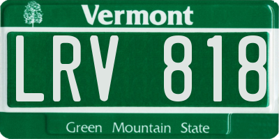 VT license plate LRV818