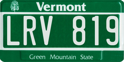 VT license plate LRV819