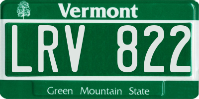 VT license plate LRV822
