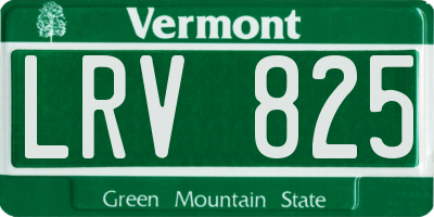 VT license plate LRV825