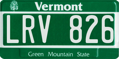 VT license plate LRV826
