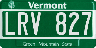VT license plate LRV827