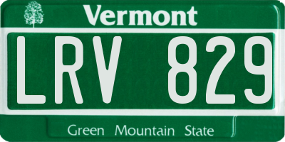 VT license plate LRV829
