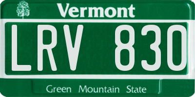 VT license plate LRV830