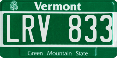 VT license plate LRV833