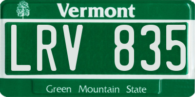 VT license plate LRV835