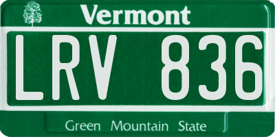 VT license plate LRV836