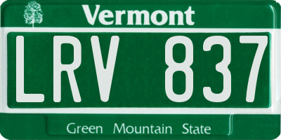 VT license plate LRV837