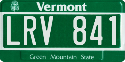 VT license plate LRV841