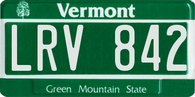 VT license plate LRV842