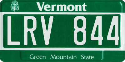 VT license plate LRV844