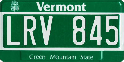 VT license plate LRV845
