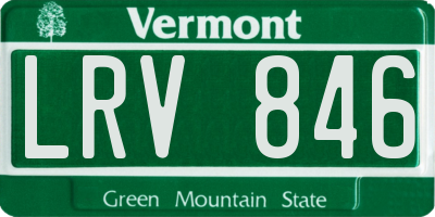VT license plate LRV846