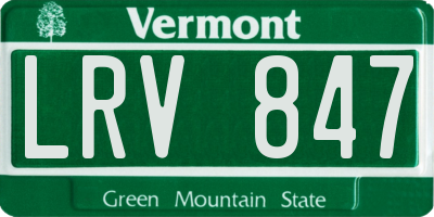 VT license plate LRV847