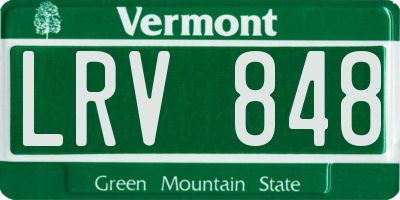 VT license plate LRV848