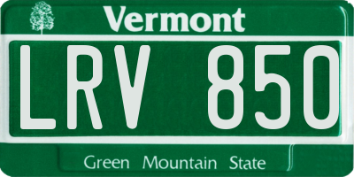 VT license plate LRV850