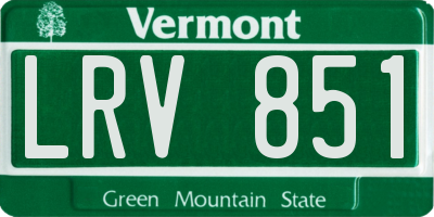 VT license plate LRV851