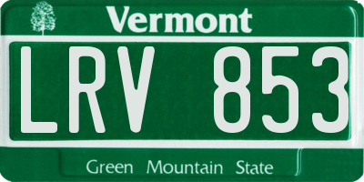 VT license plate LRV853