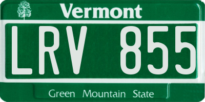 VT license plate LRV855