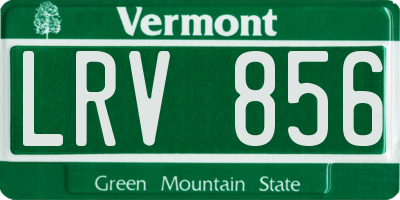 VT license plate LRV856