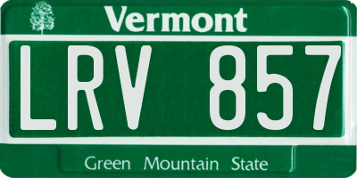 VT license plate LRV857