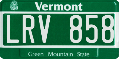 VT license plate LRV858
