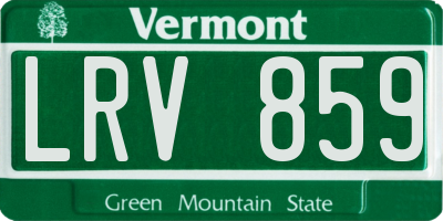 VT license plate LRV859