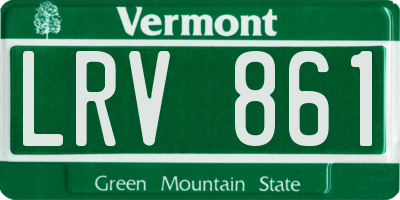 VT license plate LRV861