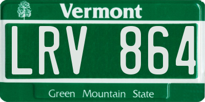 VT license plate LRV864