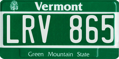 VT license plate LRV865