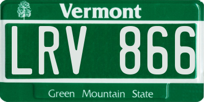 VT license plate LRV866