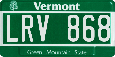 VT license plate LRV868