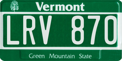 VT license plate LRV870