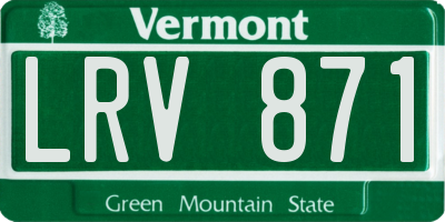 VT license plate LRV871