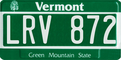 VT license plate LRV872