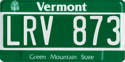 VT license plate LRV873