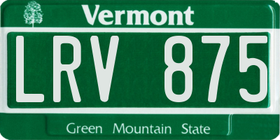 VT license plate LRV875