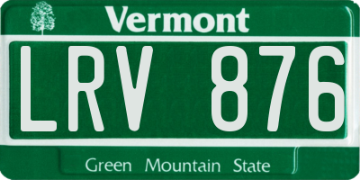 VT license plate LRV876